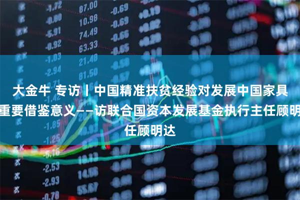 大金牛 专访丨中国精准扶贫经验对发展中国家具有重要借鉴意义——访联合国资本发展基金执行主任顾明达